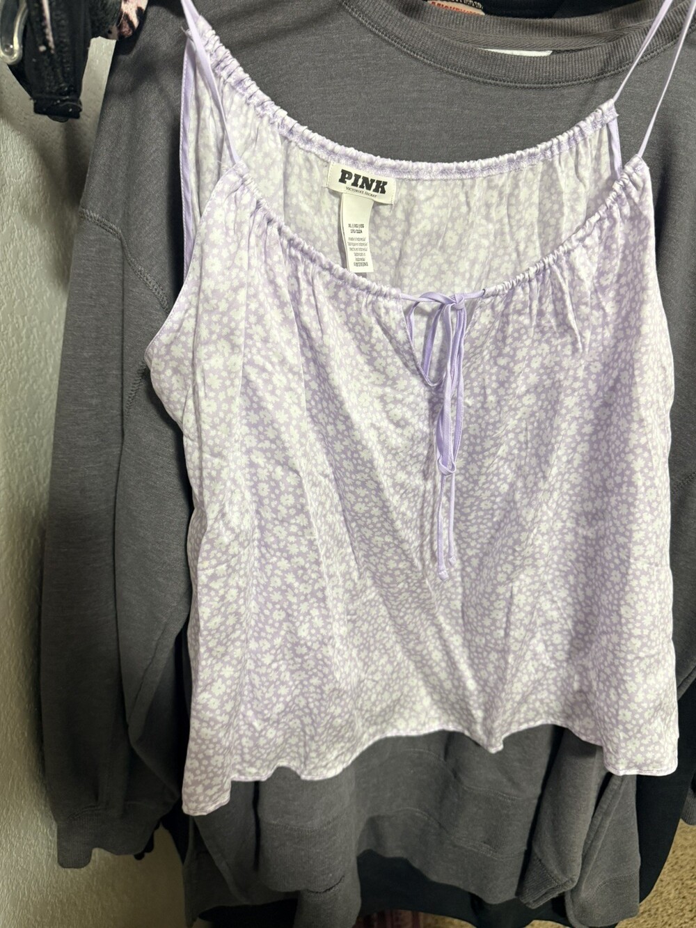 Victorias Secret PINK Purple Tencel CAMI Tank Top NEW NWOT XL